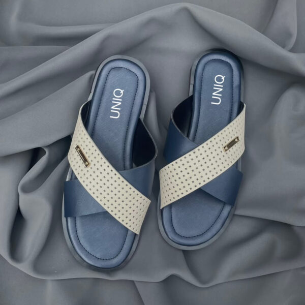 Cross leather slide for men Three colors
